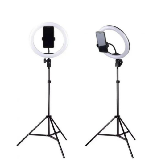 Ring Light Completo Iluminador Portátil 10 polegadas + Tripé 2 Metros