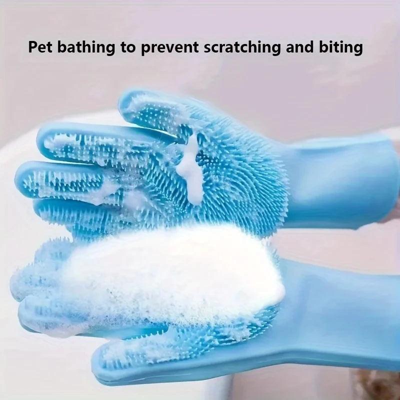 Luvas de limpeza para animais de estimação Cão Gato Banho